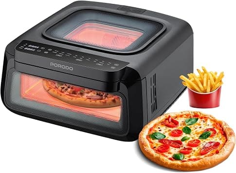 Porodo 3-in-1 Oven, Air Fryer Pizza Maker, Family Size Fryer, 2100w, 18cooking Modes, Digital Control, Indoor Maker Airfryer Grill Basketspatulacutterpizza Included, Stone, 13L on Amazon - Best Deal Finder