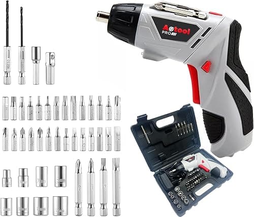 Swift Electric Cordless Screwdriver 45pcs, 4.8V Rechargeable Screwdriver Gun Twistable Handle-90 Degrees Rotate, Screwdriver Drill with Carrying Case Perfect for Furniture Assembly, Home Use (Grey) on Amazon.ae - Price Tracker