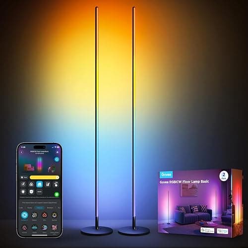 Govee RGBICW LED Floor Lamp, Living Room, 2 Pack, WiFi Floor Lamp, 1000 lm on Amazon.sa - Price Tracker