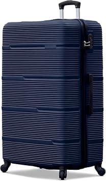 Hard Shell Horizon Line ABS Lightweight Luggage, Combination Lock Suitcase (Dark Blue, Checked-In-32-Inch) on Amazon - Best Deal Finder