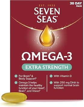 Seven Seas Omega-3 Fish Oil, Extra Strength, Omega 3 plus Vitamin D For Whole Body Healthplus, 30 One-A-Day Capsules, 1 Month Supply on Amazon.ae - Price Tracker