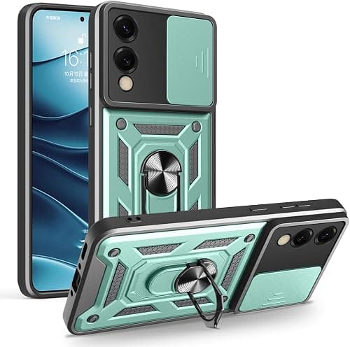 Sliding Camera Case for Motorola Moto G77 5G / G67 5G,360°Ring Holder Kickstand Magnetic Car Mount PC TPU Heavy Duty Shockproof Rugged Armor Protective Phone Cover-Green on Amazon.ae - Price Tracker