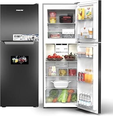 Nikai 310L Gross/220L Net, No-Frost Double Door Refrigerator, with Vegetable Crisper & Adjustable Glass Shelves, Temperature Control, Lock & Key, For Kitchen, Bedroom, Office & Hotels - NRF310FSS on Amazon.ae - Price Tracker