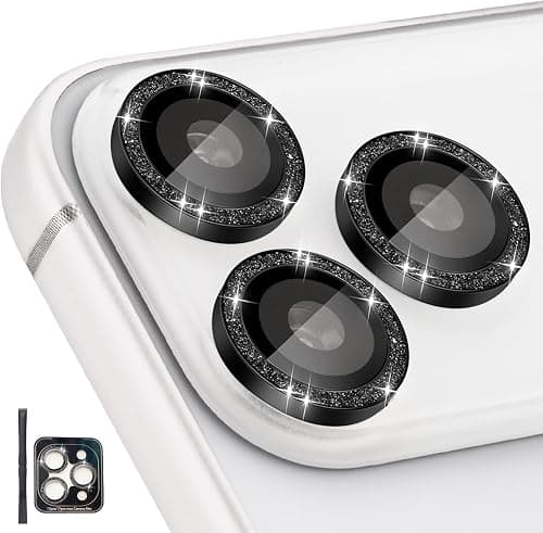 Camera Lens Protector for iphone 17 Pro Max/17 Pro,Ultra HD 9H Tempered Glass Camera Protector,Anti Scratch Women Girls Shiny Camera Cover for iphone 17 ProMax/17 Pro,Glitter Black على Amazon.ae - متتبع الأسعار