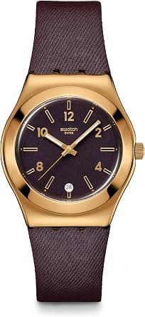 Swatch Irony Medium Womens Dress Watch Stainless Steel Purple Quartz Water Resistant Heart of Burgundy on Amazon.ae - Price Tracker