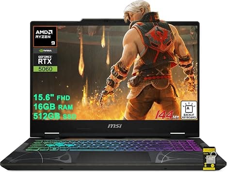 msi Cyborg 15 Gaming AI Laptop 15.6" FHD IPS 144Hz AMD 8-core Ryzen 9 270 (Beats i9-12950HX) 16GB RAM 512GB SSD GeForce RTX 5060 GDDR7 (Up to 572 AI Tops) 4-Zone RGB Backlit Type-C Win11 ICP Hub on Amazon.ae - Price Tracker