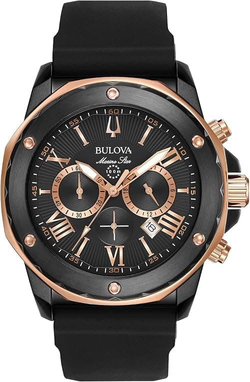 Bulova Marine Star Chronograph Men's Silicone Strap Watch on Amazon.ae - Price Tracker