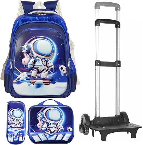 School Bag,Children School Bag Student Backpack with Pencil Bag, Lunch bag, Trailer, 3D cartoon pattern Large volume Waterproof Bookbag and for 3-10 Year Elementary Kindergarten on Amazon.ae - Price Tracker