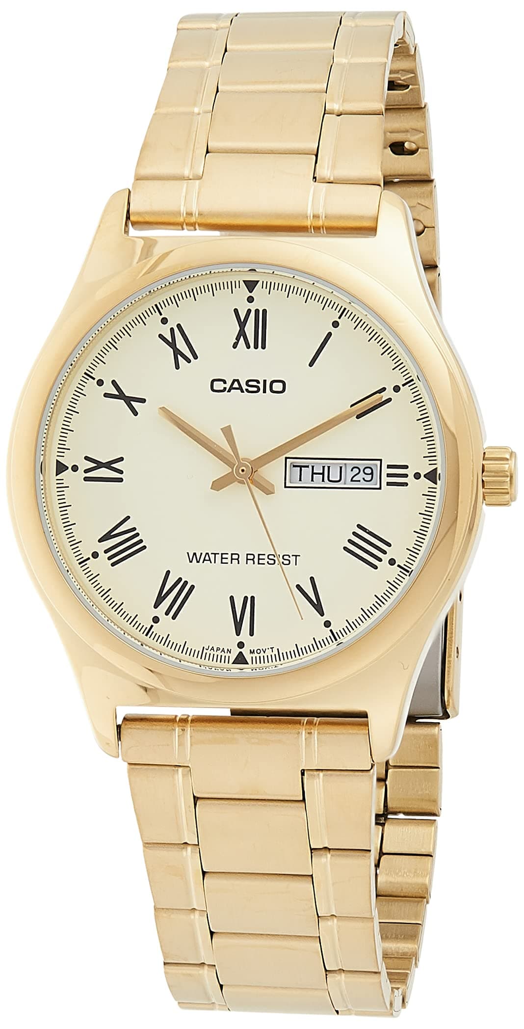 Casio Men's Watch - MTP-V006G-9BUDF Gold Dial, Gold Band on Amazon.ae - Price Tracker