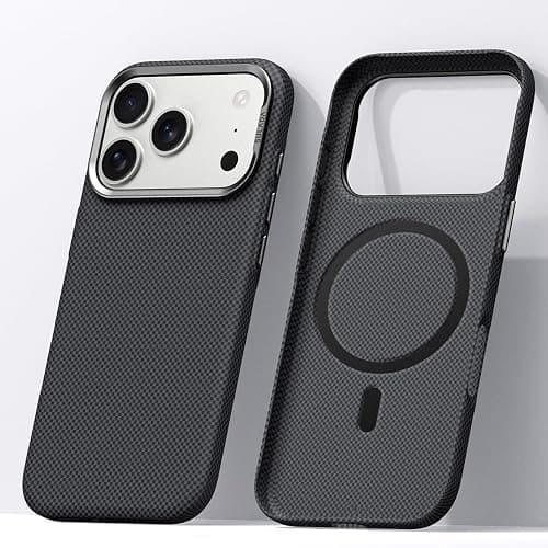 For iPhone 18 Pro Max & iPhone 17 Pro Max, Carbon Fiber Magnetic Case with Metal Frame, Anti Fingerprint Slim Cover,Black:18 Pro Max on Amazon - Best Deal Finder