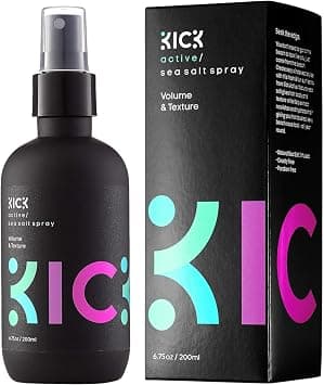 KICK Sea Salt Spray for Hair - Natural Texturizing Spray for Gorgeous Beachy Waves All Day Long - 6.75Oz / 200ml | Salt Water Formula for a Surfer Hair Style - Natural Texture & Tousled Beach Look - 200ml على Amazon.ae - متتبع الأسعار