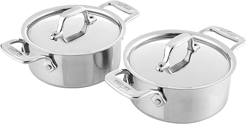 All-Clad E849A264 Stainless Steel Cocottes, 0.5-Quart, 2-Piece, Silver على Amazon.ae - متتبع الأسعار