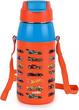 CELLO Puro Steel-X Hydra Kid 400 Inner Steel Insulated Water Bottle 400ml, Orange | Spiderman Print | ISI Certified, Leakproof | Easy to Carry with Loop | Insulated Cold Water Bottle For School on Amazon - Best Deal Finder