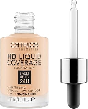 Catrice HD Liquid Coverage Foundation, No. 005, Nude, Long-Lasting, Matte, for Blemished Skin, Vegan, Oil-Free, Waterproof, Alcohol-Free, Pack of 1 (30 ml) on Amazon.ae - Price Tracker