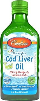 Carlson, Kid's, Norwegian Cod Liver Oil, Natural Green Apple, 8.4 fl oz (250 ml) on Amazon.ae - Price Tracker