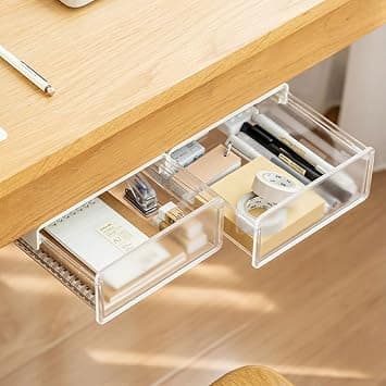 TERRIFI Desk Drawer Storage Box, Slide Out Desktop Pencil Drawer for Office, Home, School, Kitchen, Suitable for Lift Tables, Divider Tables, and Under,Table Storage, 20 x 17 x 7.2 cm على Amazon.ae - متتبع الأسعار