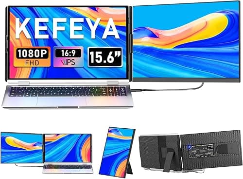 KEFEYA Laptop Screen Extender, 15.6" FHD 1080P IPS Laptop Monitor Extender Detachable, Portable Monitor for Laptops 13-17.3" with Breath Light, Plug n Play for Windows/Mac/Android/Switch/PS5 on Amazon.ae - Price Tracker