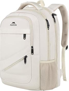 MATEIN Laptop Backpack Women Large Capacity, Travel Backpack TSA Approved with Luggage Strap & USB Port, Water Resistant Teacher College Bookbag Fits 17 Inch Computer, Stylish Beige Work Daypack on Amazon - Best Deal Finder