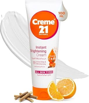 Creme 21 Instant Brighting Cream - 100ml | with Vitamin C and B5 | Repairs Skin Barriers and maintains Skin Elasticity | Non-sticky, Non-greasy and Fast Absorbing Formula |for All Skin Types على Amazon.ae - متتبع الأسعار