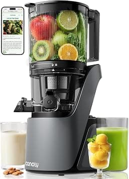 Canoly C16 Cold Press Juicer, 6" Extra Wide Feed Chute with Dual Strainers (Juice & Sorbet), Powerful AC Brushless Motor, Self Precut System, Juicer Machines with BPA Free (Space Gray) on Amazon.ae - Price Tracker