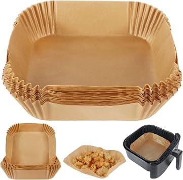 PINKE Air Fryer Parchment Paper Liner, 50PCS 6.5in Square Air Fryer Liners, Greaseproof Paper, Compatible for COSORI, for Ninja, for Tefal, for Russell Hobbs Fryers (Unbleached) on Amazon.ae - Price Tracker