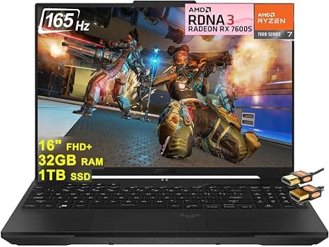 Asus TUF Gaming A16 Laptop 16" FHD+ 165Hz 7ms 100% sRGB AMD Octa-core Ryzen 7 7735HS 32GB RAM 1TB SSD Radeon RX 7600S 8GB Graphics (>RTX 4060) Backlit USB-C USB4 Fast Charging Win11 +HDMI Cable on Amazon.ae - Price Tracker
