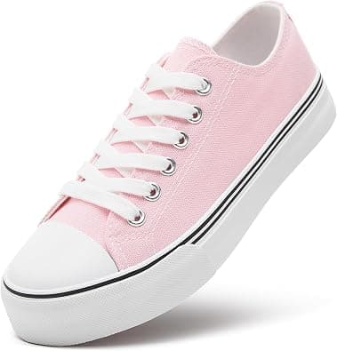 ZGR Womens Low Top Canvas Shoes,Lace up Canvas Sneakers,Casual White Tennis Walking Shoes on Amazon.sa - Price Tracker