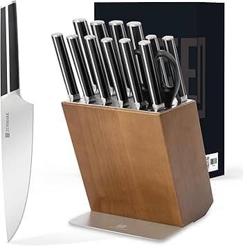 Kitchen Knife Set, 14 PCS Knife Sets for Kitchen with Block, X50CrMoV15 High Carbon German Steel Knife Set with 6X Serrated Steak Knife, Heavy on Amazon.ae - Price Tracker