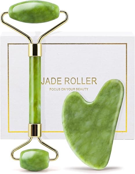huefull Genuine Jade Roller & Gua Sha Set for Face, Cooling & Firming Effect, Sculpting Tool for Jawline & Skin Care, Self-Care Gifts for Women & Men on Amazon.ae - Price Tracker