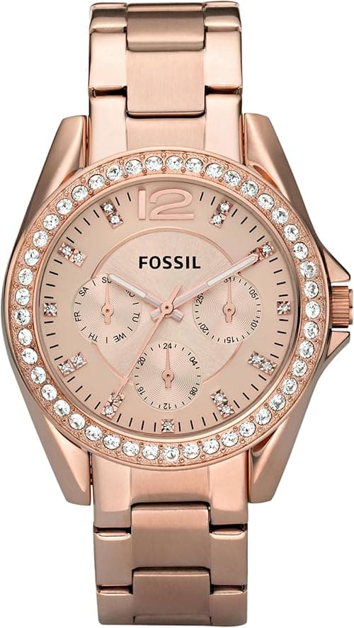 Fossil Riley Women's Watch with Crystal Accents and Stainless Steel Bracelet Band on Amazon.ae - Price Tracker