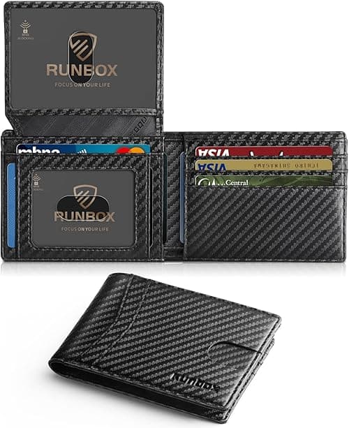 RUNBOX Wallet for Men Slim Rfid Leather 2 ID Window With Gift Box on Amazon.ae - Price Tracker