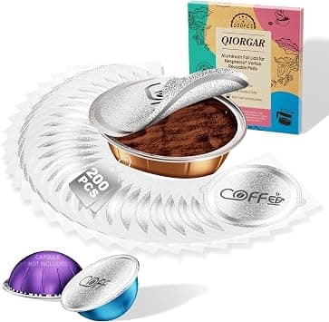 Aluminum Foil Lids for Nespresso Vertuo Pods, 200 PCS Coffee Filter Foil Seal Cover Compatible with Vertuo Plus, Pop, Next, All Size Capsules(No Pod) on Amazon.ae - Price Tracker