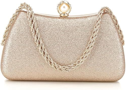 Evening Clutch Bag for Women-Luxury Glitter Clutch Purse Glitter Shiny Dress Purse Wedding Bride Handbags Evening Clutches for Cocktail Party(Champagne) on Amazon.ae - Price Tracker