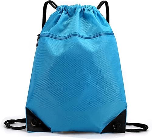 Waterproof Drawstring Backpack - Durable Gym Sackpack for Sports, Hiking, Travel & Camping | Basketball, Swim Bag with Zipper Pocket & Thick Shoulder Straps on Amazon.ae - Price Tracker