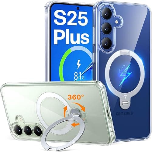 TORRAS 360°Spin Magnetic Stand for Samsung Galaxy S25 PLUS Case, Compatible with Magnetic, Military Grade Shockproof Slim Protective S25+ PLUS Case with Kickstand & Ring Holder, Ostand Spin, Clear on Amazon.ae - Price Tracker