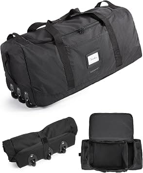 BAGSMART 83L Foldable Travel Bag, Large Duffle Bag for Travel, Weekender Duffel Luggage Bag for Sport College Camping, Water Resistant, Black, 28.4 x 13.8 x 13 inches, 83l Foldable Travel Bag on Amazon.ae - Price Tracker