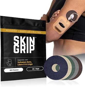 Skin Grip Universal Adhesive Patches for CGM and Insulin Pumps with Cutout (20-Pack) 0.8-Inch Hole, Waterproof & Sweatproof for 10-14 Days, Glucose Monitor Patch, Diabetic Sensor Cover, Basics Pack on Amazon.ae - Price Tracker
