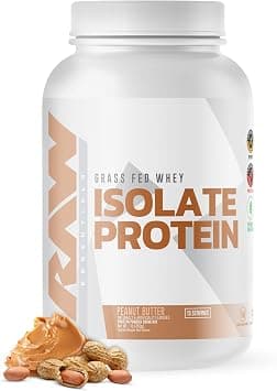 RAW Whey Isolate Protein Powder, Peanut Butter - 100% Grass-Fed Sports Nutrition Protein Powder for Muscle Growth & Recovery - Low-Fat, Low Carb, Naturally Flavored & Sweetened - 25 Servings on Amazon.ae - Price Tracker