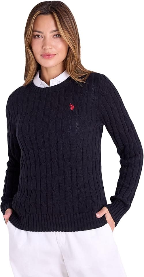 U.S. Polo Assn. Women's Crew Neck Sweaters – Raglan, Cable Knit & Striped on Amazon.ae - Price Tracker