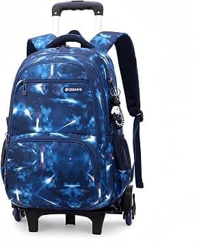 Primary and Medium Upper School Trolley Backpack, Backpacks with Wheels for School Travel for Boy, Space Blue على Amazon.ae - متتبع الأسعار