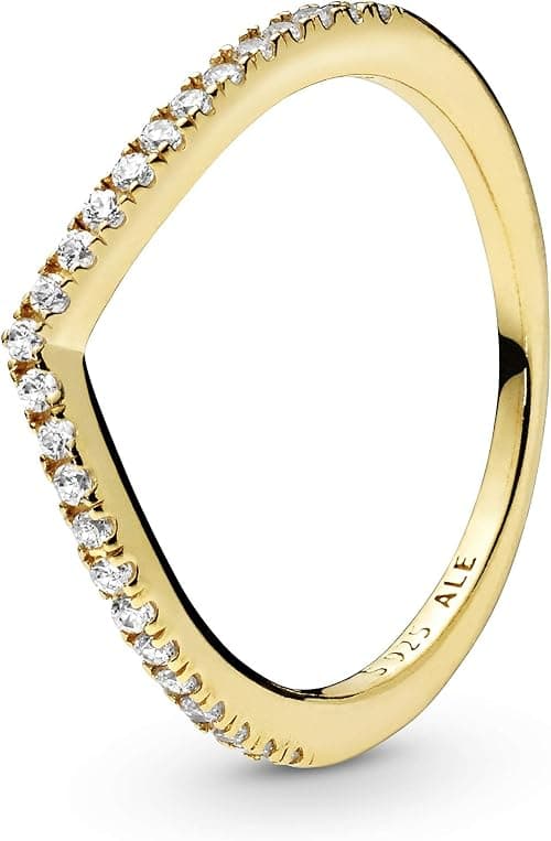 PANDORA Jewelry Sparkling Wishbone Cubic Zirconia Ring in Shine on Amazon - Best Deal Finder