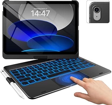 typecase Touch Keyboard Case for iPad 11th/10th Gen, 360° Rotatable | Trackpad for iPad 11th/10th Gen A16 11"/10.9", 11-Color Backlight, Pencil Holder, for Work, Travel, Study, Black على Amazon.ae - متتبع الأسعار