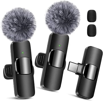 2 Pack Wireless Lavalier Microphone for iPhone 15, USB C Android Phone, Laptop, Tablet, PC, Type-C Mini Lapel Mic with Noise Reduction for Vlog Video Recording Content Creator TikTok Youtube Podcast on Amazon.ae - Price Tracker