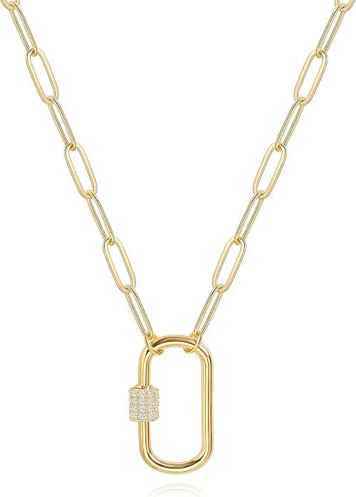 Aobei Pearl 18K Gold Moon Star Lion Evil Eye Pendant Necklace Medallion Paperclip Chian Choker Layering Jewery for Women Girls on Amazon.ae - Price Tracker