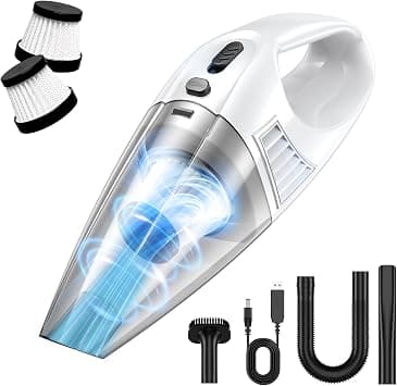 Handheld Vacuum Cleaner, Powerful Cordless Car Vacuum Cleaner with 2 Filters, Lightweight Hand Held Vacuum Cordless with Multi Nozzles Portable Rechargeable Mini Handheld Vacuums for Car Home Pet Hair on Amazon - Best Deal Finder