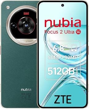 ZTE Nubia Focus 2 Ultra 5G, Free Smartphone with AI, 8GB+512GB, Rotating Lens, 6.8" AMOLED Screen, 50MP Camera with AI, Capture Button, 5000mAh Battery, Android 15, Includes Case, Green on Amazon.ae - Price Tracker