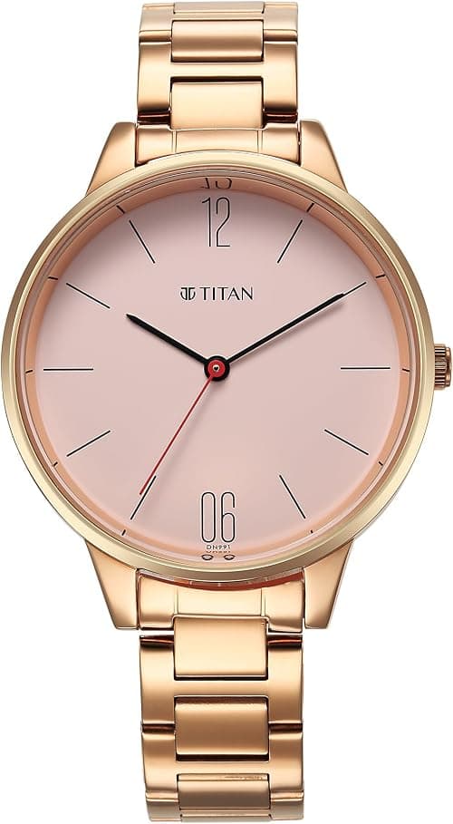Titan Workwear Analogue Round Rose Gold Dial Stainless Steel strap Watches for Women-2648WM04 on Amazon - Best Deal Finder
