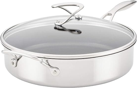 Circulon Clad Stainless Steel Saute Pan with Lid and Hybrid SteelShield and Nonstick Technology, 5 Quart - Silver على Amazon.ae - متتبع الأسعار