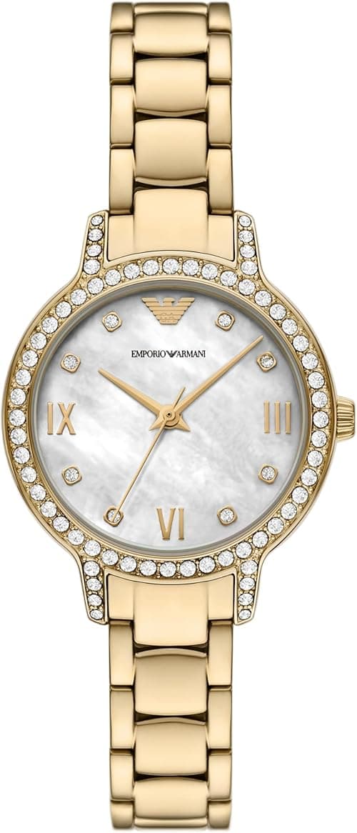 Emporio Armani Women's Three-Hand Gold-Tone Stainless Steel Watch (Model: AR11652), Gold on Amazon.ae - Price Tracker