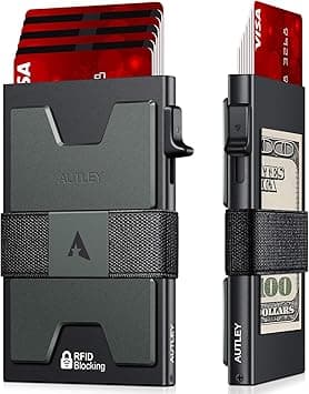 AUTLEY Slim Card Holder, Minimalist Pop Up Wallet for Men | RFID Blocking, Cash Band, 12+ Cards Storage (Black) on Amazon.ae - Price Tracker